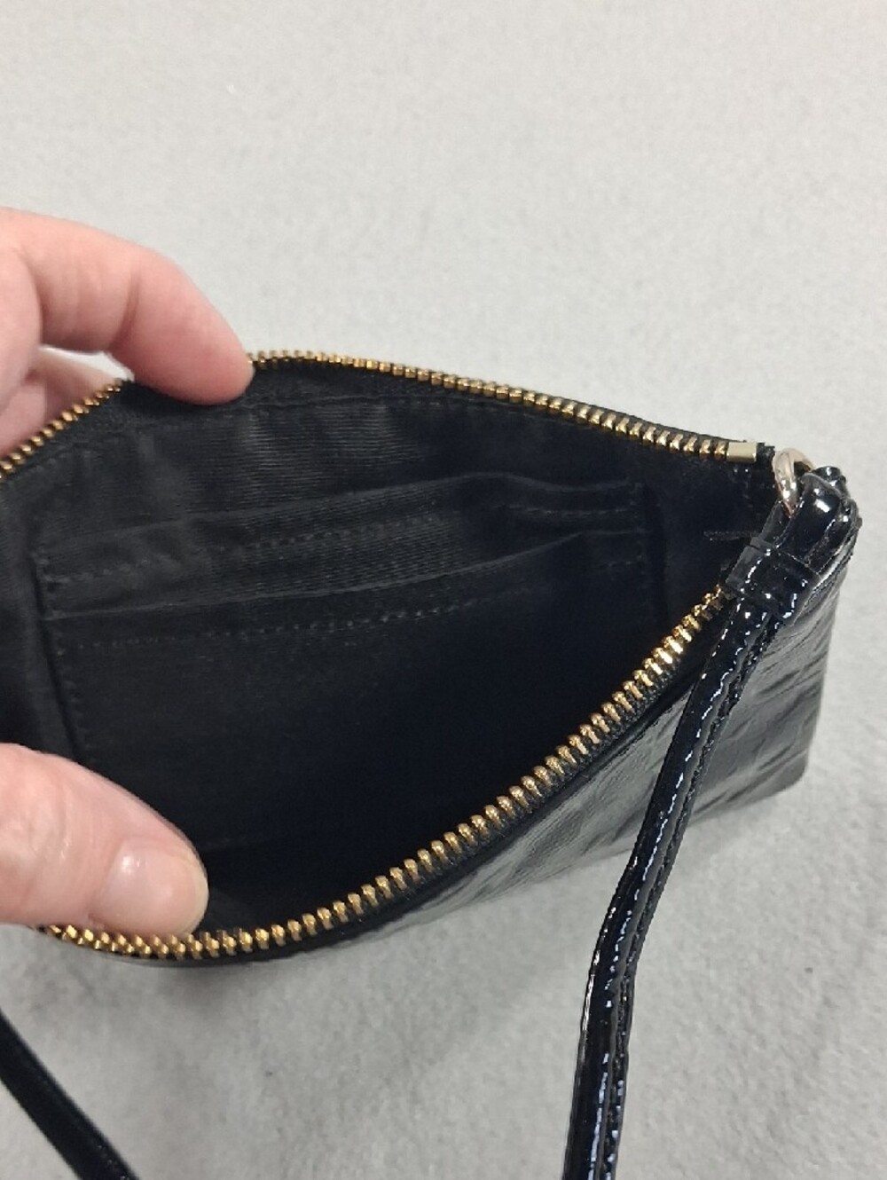 Coach Black Patent Signature Wristlet with Gold Hardware - Picture 5 of 5